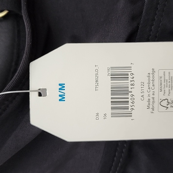 Time & Tru Black Tankini  Top Padded Underwire Padded Cups Flowy Size Medium - Picture 9 of 13